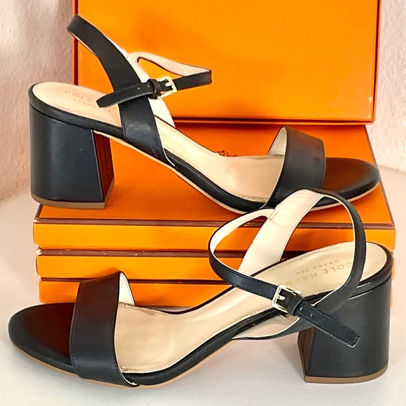 Cole Haan Shoes - Cole Haan Josie Leather Grand 360 Block Heel Sandal Size 8.5